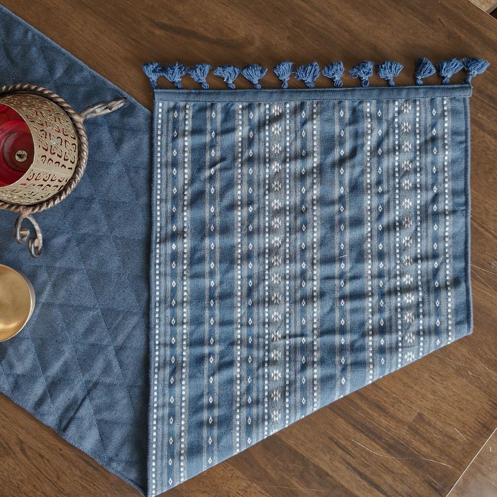 Woven Aegean Blue Reversible Runner