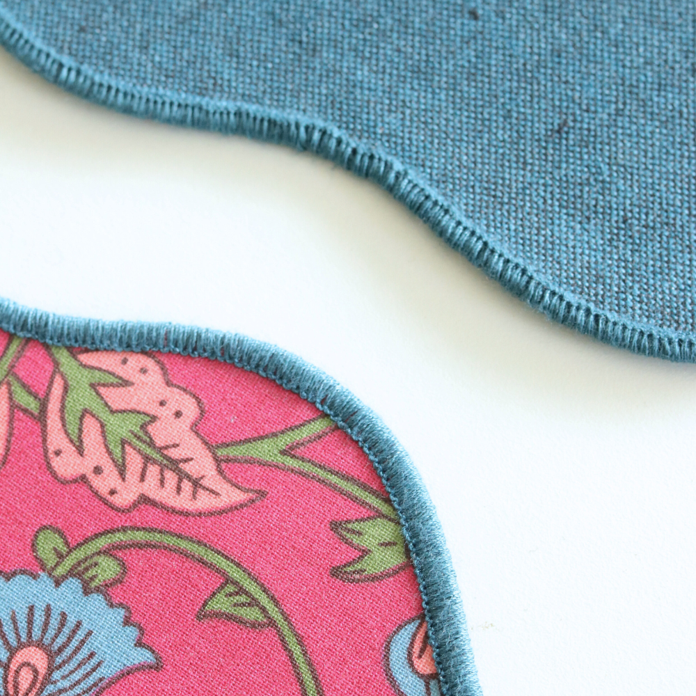 Royal Fuschia & Woven Aegean Blue Placemats