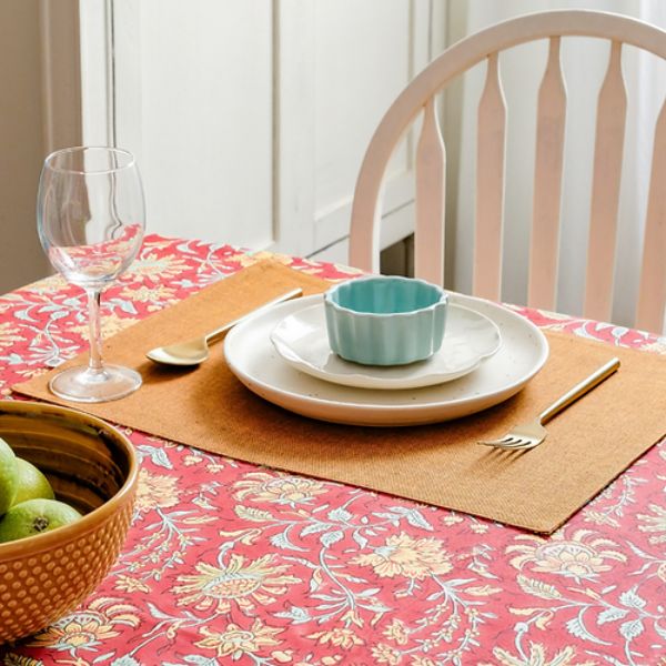 Acres Wild - Wipeable & Anti-Slip Cotton Tablecloth Red