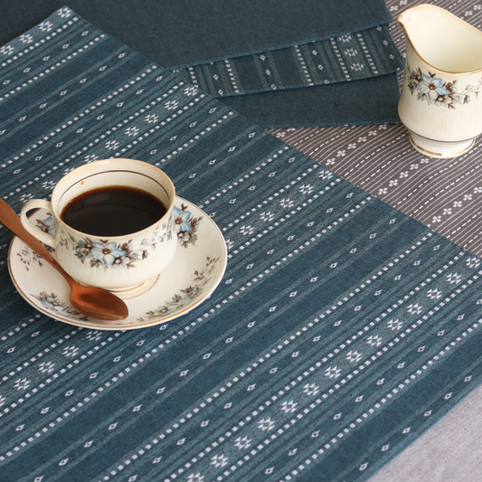 Woven Aegean Blue Placemats Rectangle (12" x 17") Aegean Blue