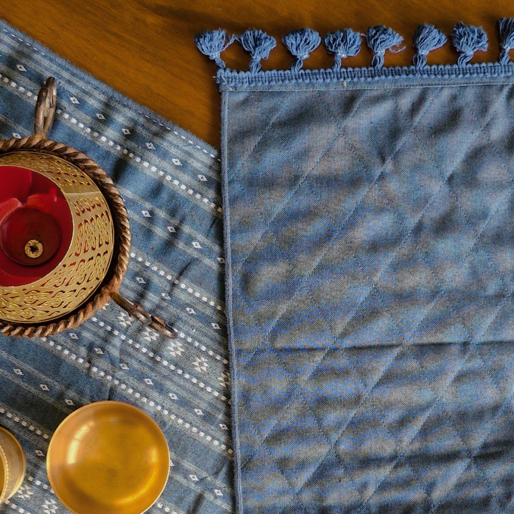 Woven Aegean Blue Reversible Runner