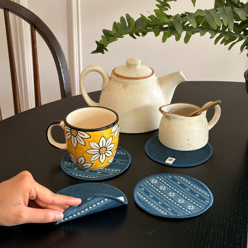 Cotton Coasters - Aegean Blue