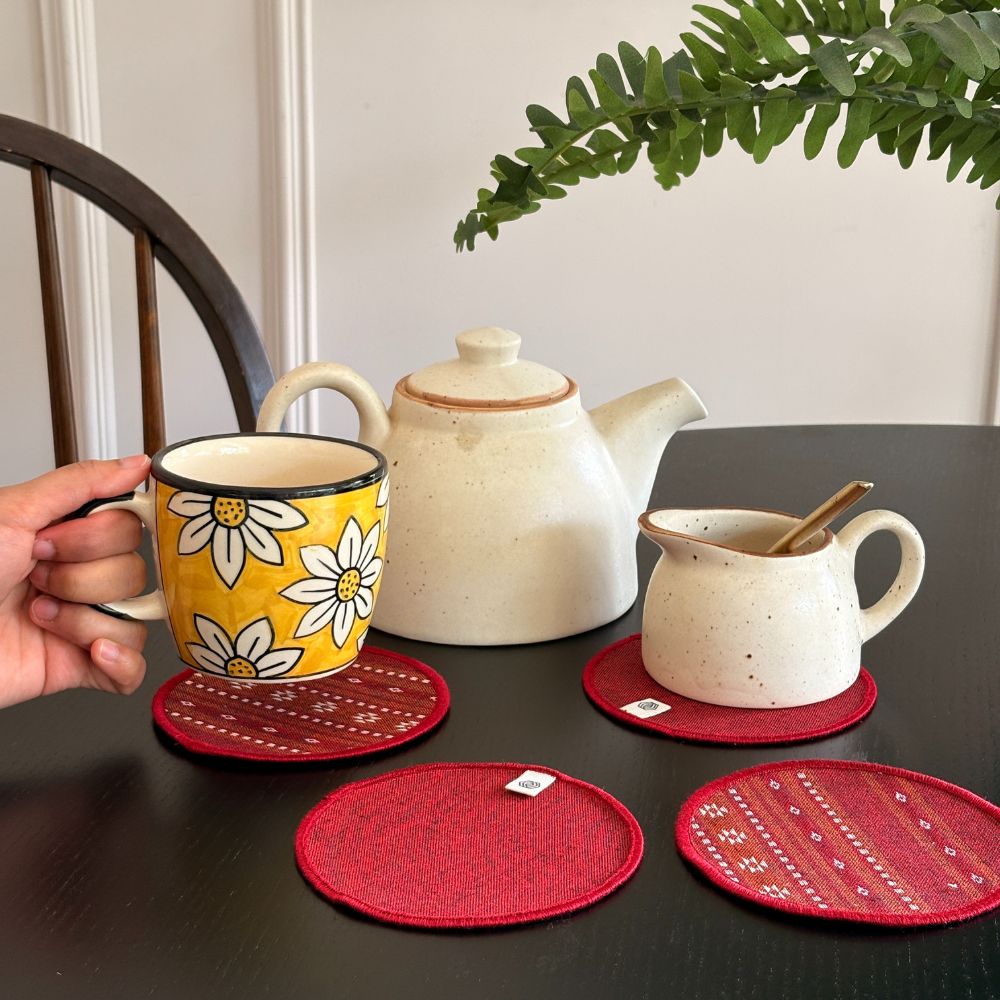 Cotton Coasters - Ruby Red