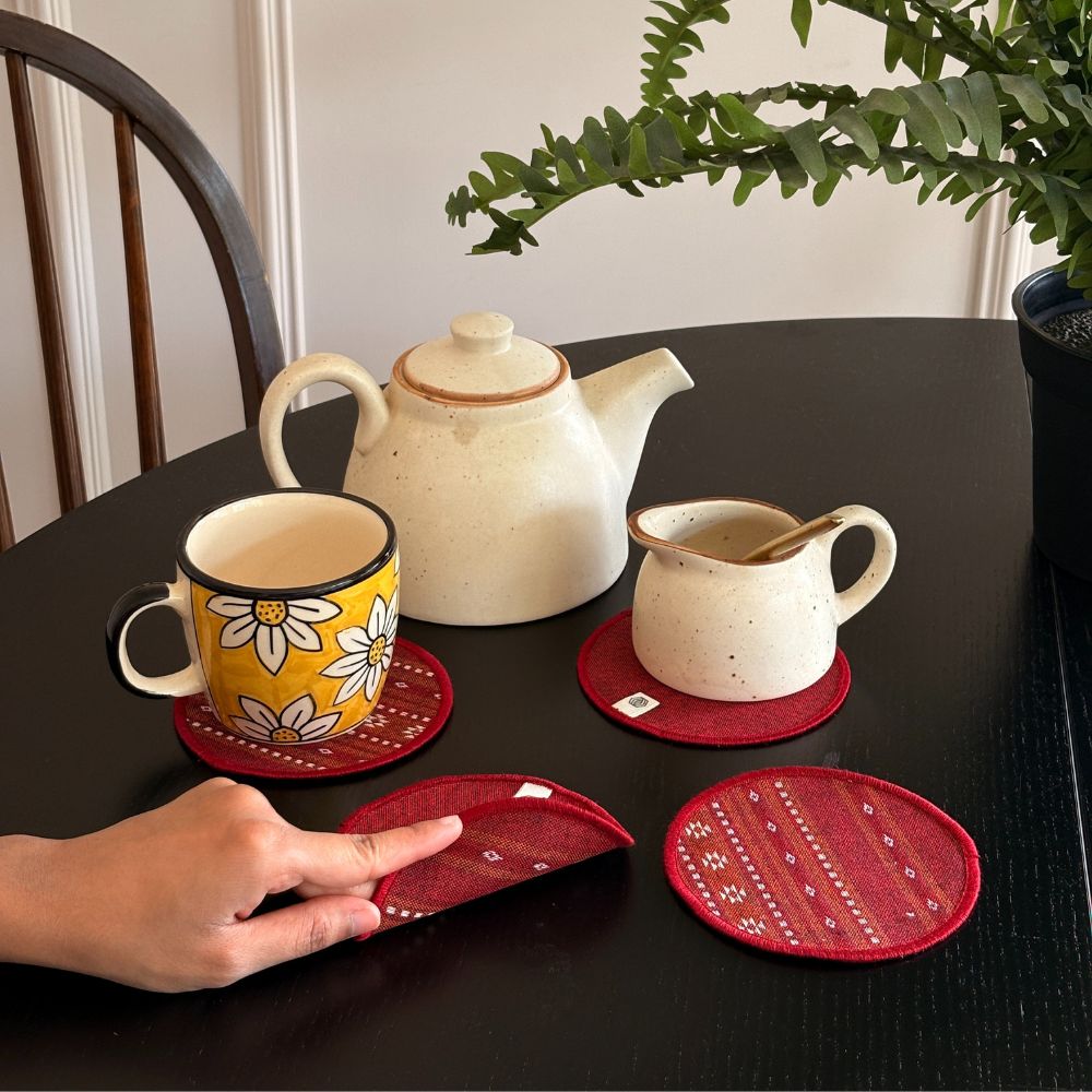 Cotton Coasters - Ruby Red