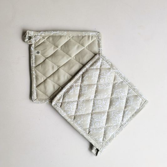 Wipeable & Reversible Pot Holder - Dholpur Beige