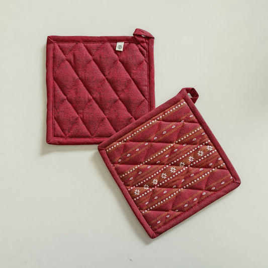Wipeable & Reversible Pot Holder - Ruby Red