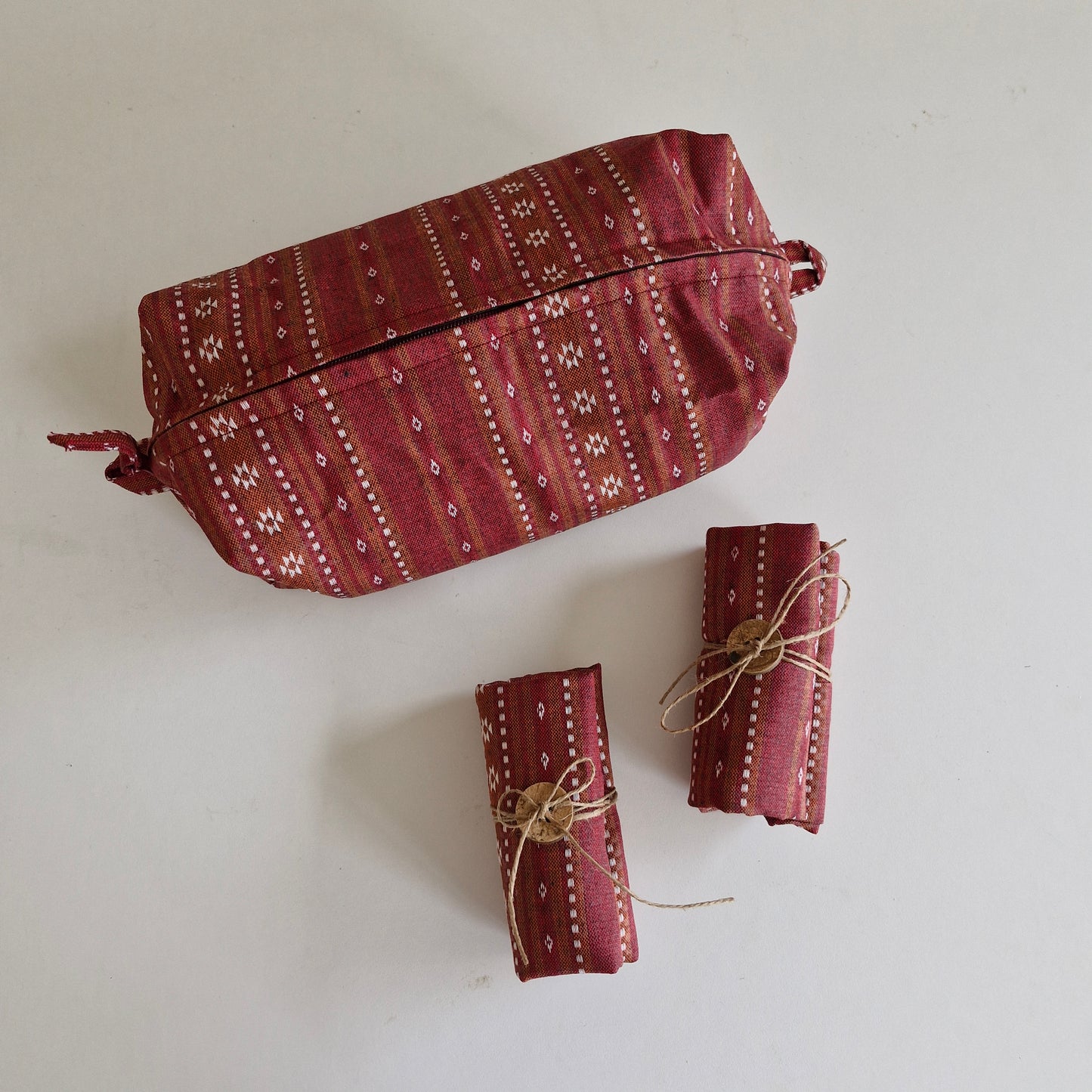 Tuck & Go Pouch - Woven Ruby Red