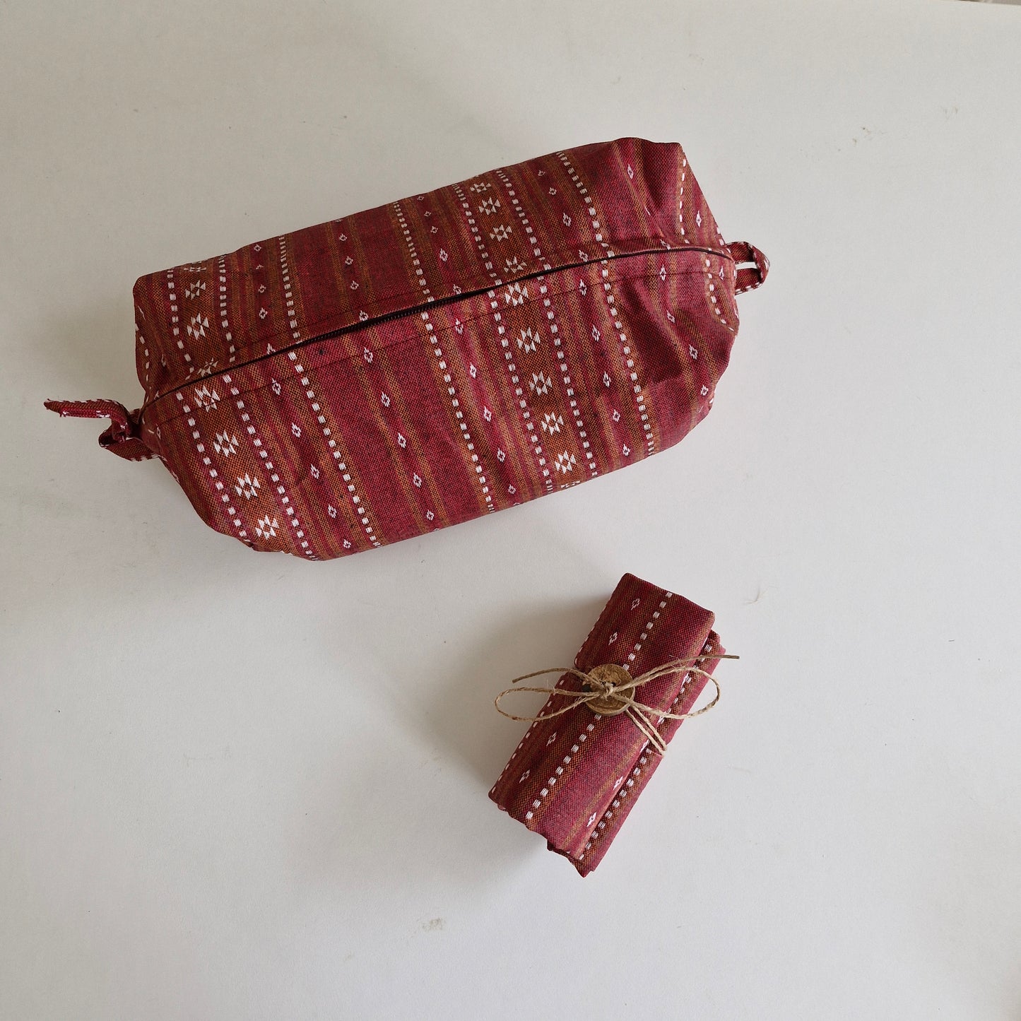 Tuck & Go Pouch - Woven Ruby Red