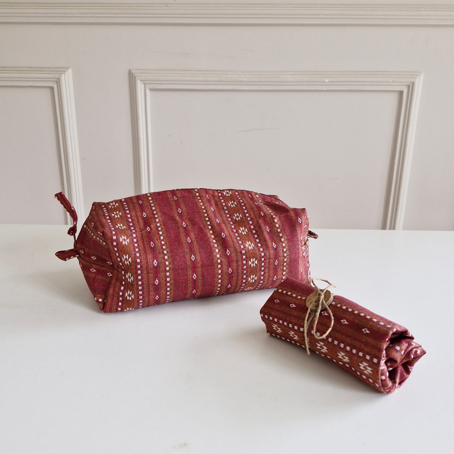 Tuck & Go Pouch - Woven Ruby Red