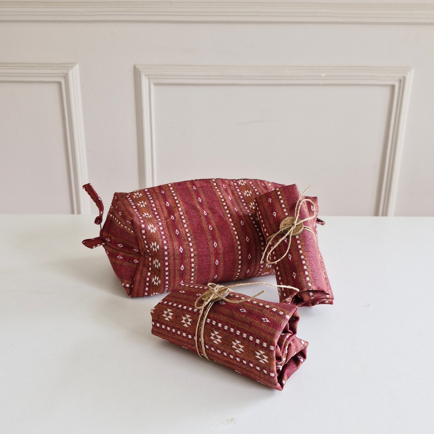 Tuck & Go Pouch - Woven Ruby Red