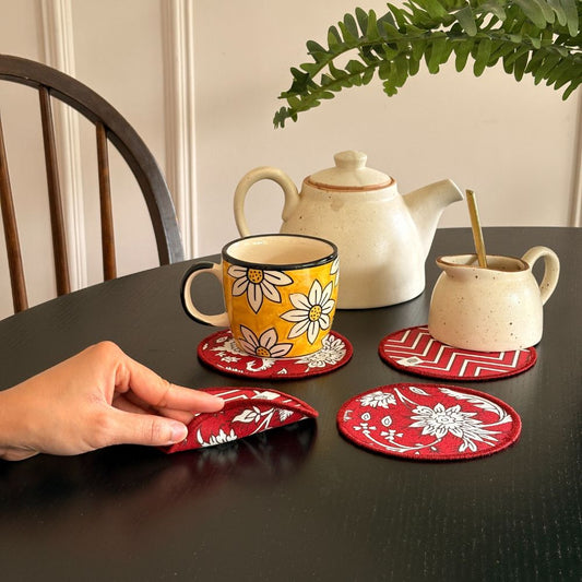 Cotton Coasters - All Over Red