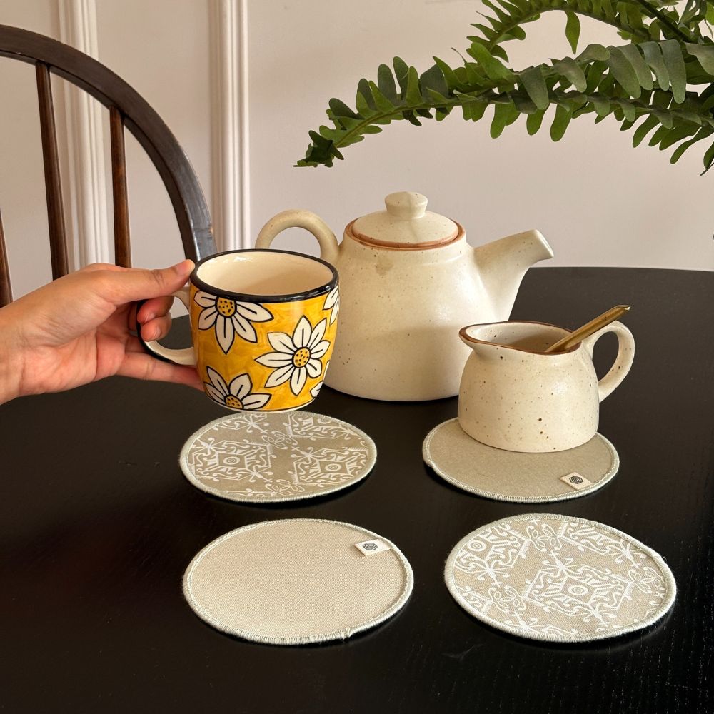 Cotton Coasters - Dholpur Beige