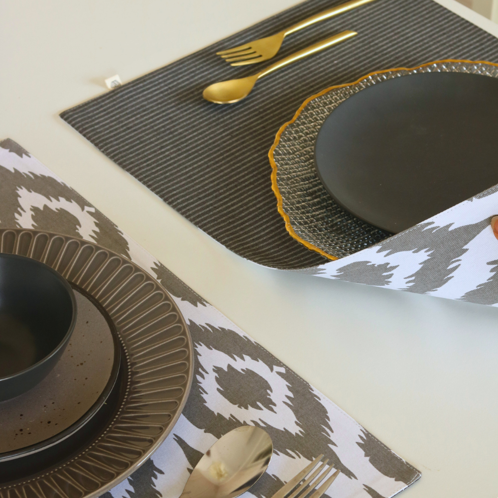 Ikat Grey & Dark Slate Placemats