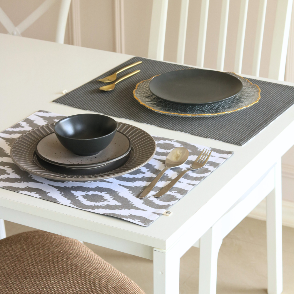 Ikat Grey & Dark Slate Placemats