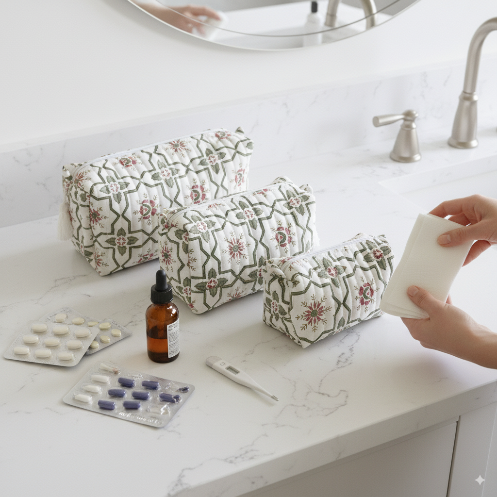 Quilted Pouches - Persian Garden