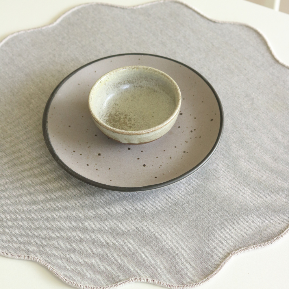 Blushing Meadows & Woven Grey Placemats