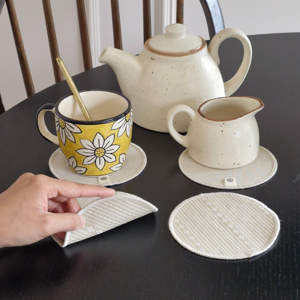 Cotton Coasters - Beige Set of 4 Beige