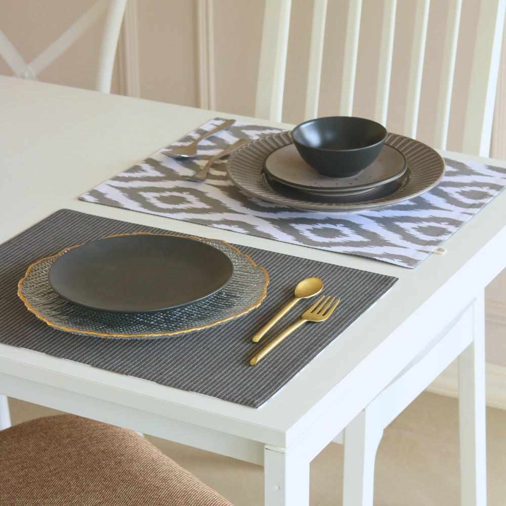 Ikat Grey & Dark Slate Placemats