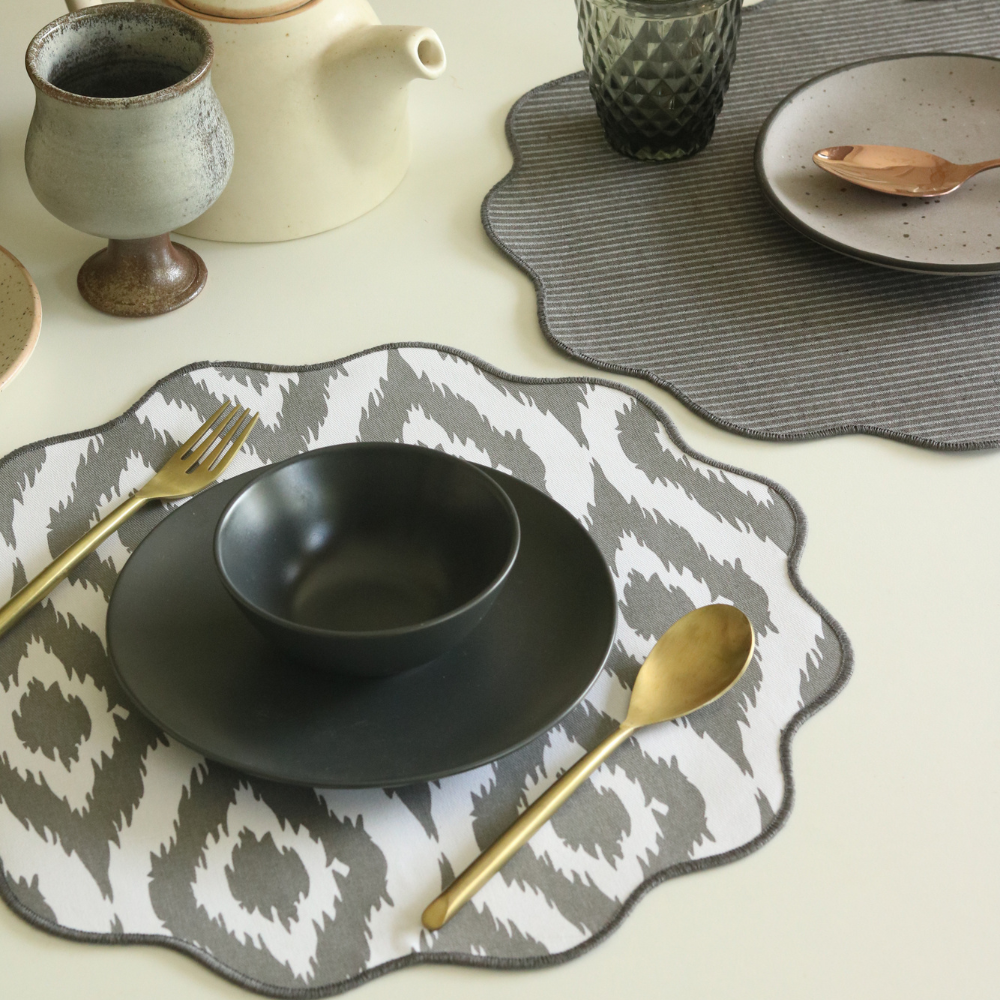 Ikat Grey & Dark Slate Placemats