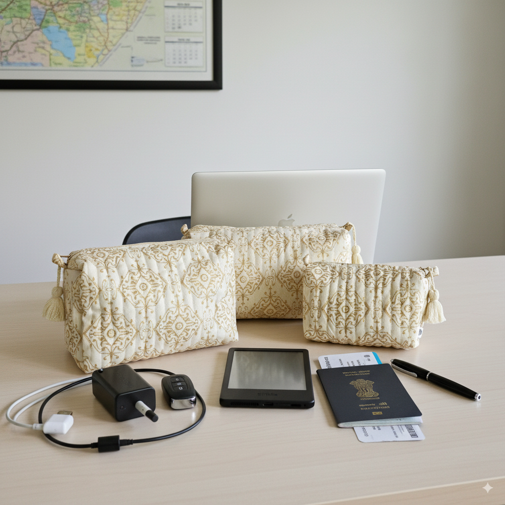 Quilted Pouches - Golden Citrine