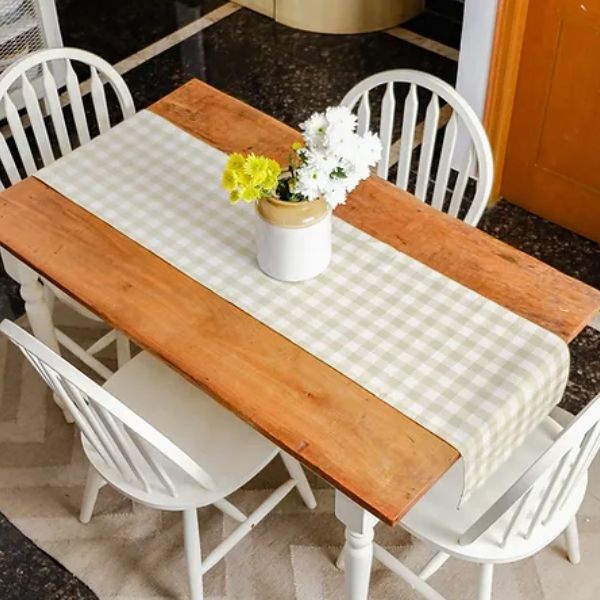 Farmhouse - Beige Gingham Checks Runner