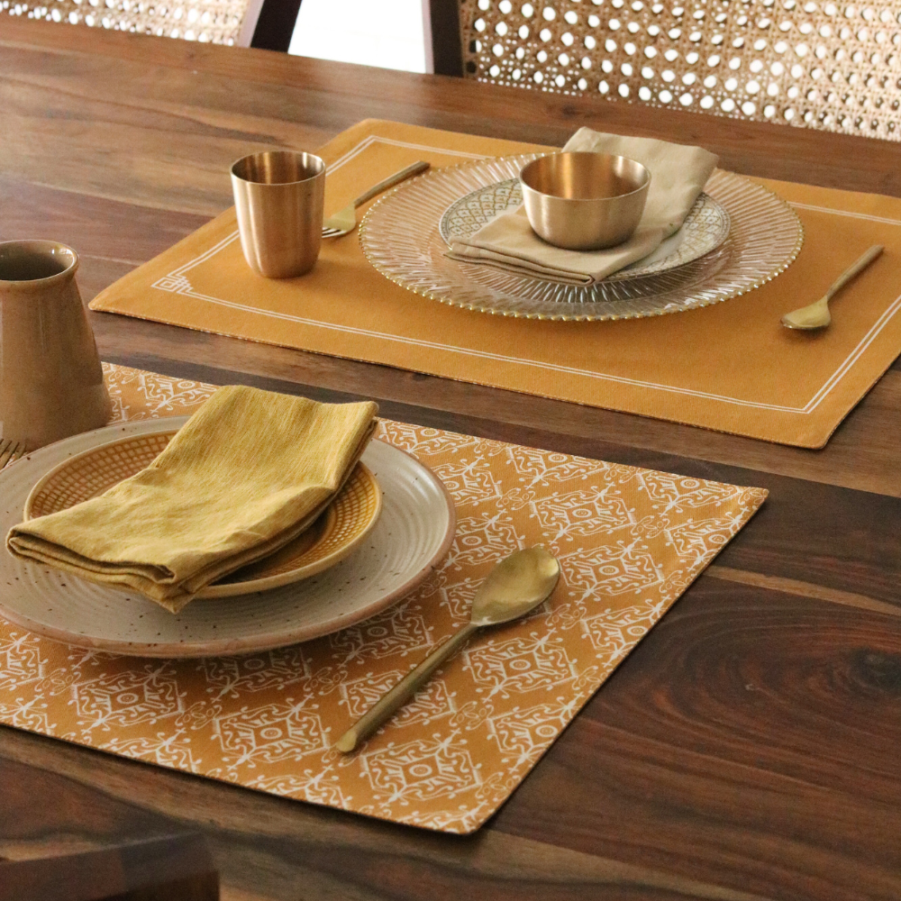 Jaisalmer Placemats Ochre Rectangle (12" x 17")