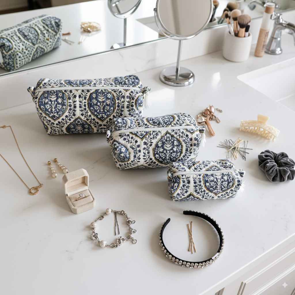 Quilted Pouches - Morning Dew