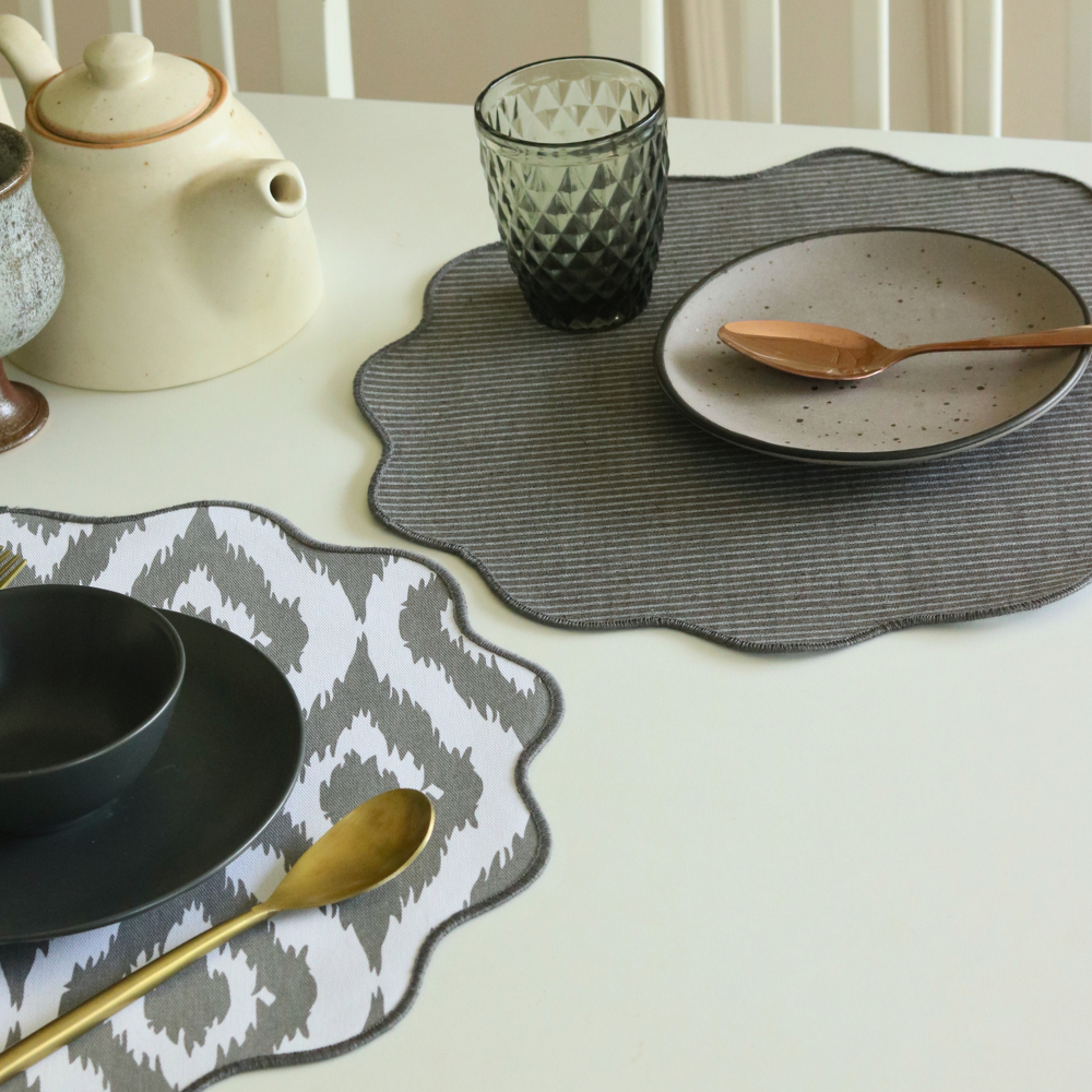 Ikat Grey & Dark Slate Placemats