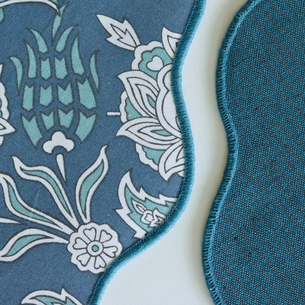 Stormy Skies & Woven Aegean Blue Placemats