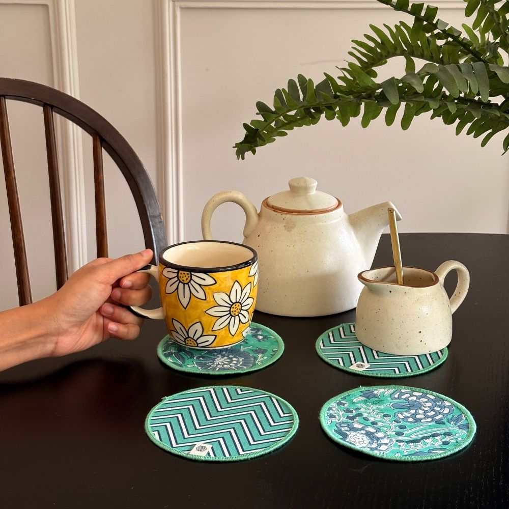 Cotton Coasters - Teal