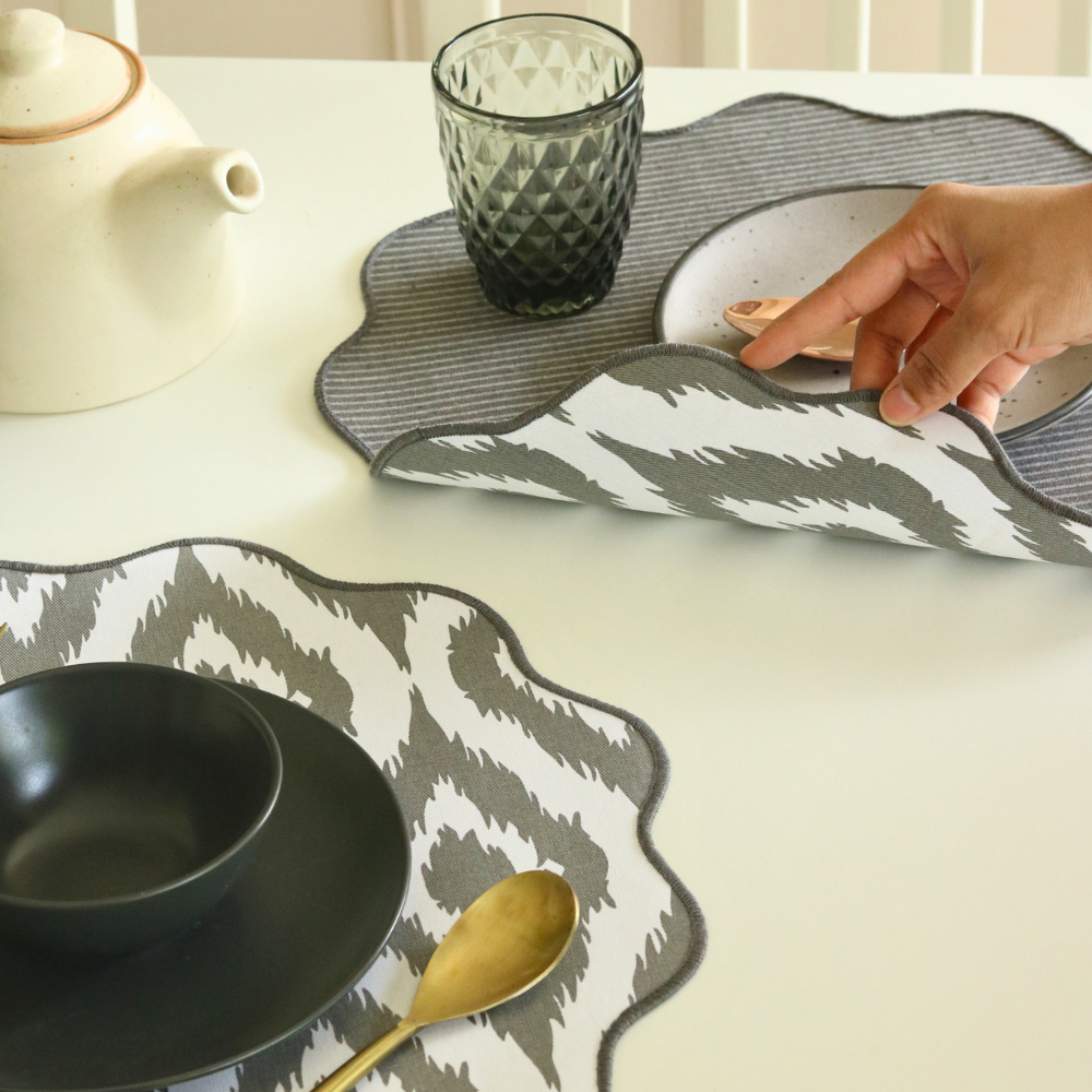Ikat Grey & Dark Slate Placemats
