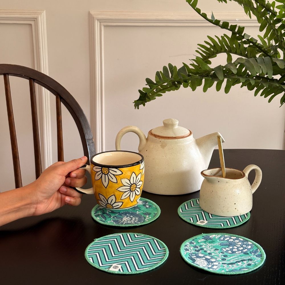 Cotton Coasters - Teal