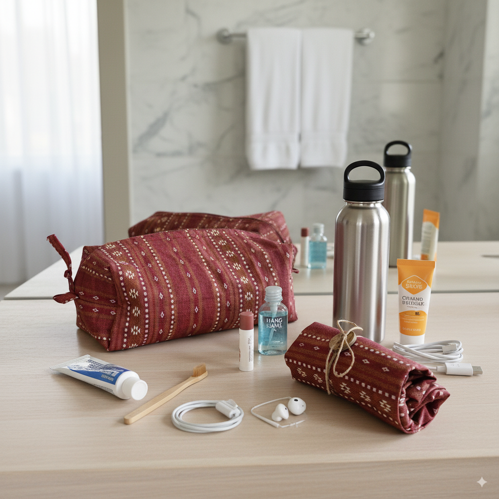 Tuck & Go Pouch - Woven Ruby Red