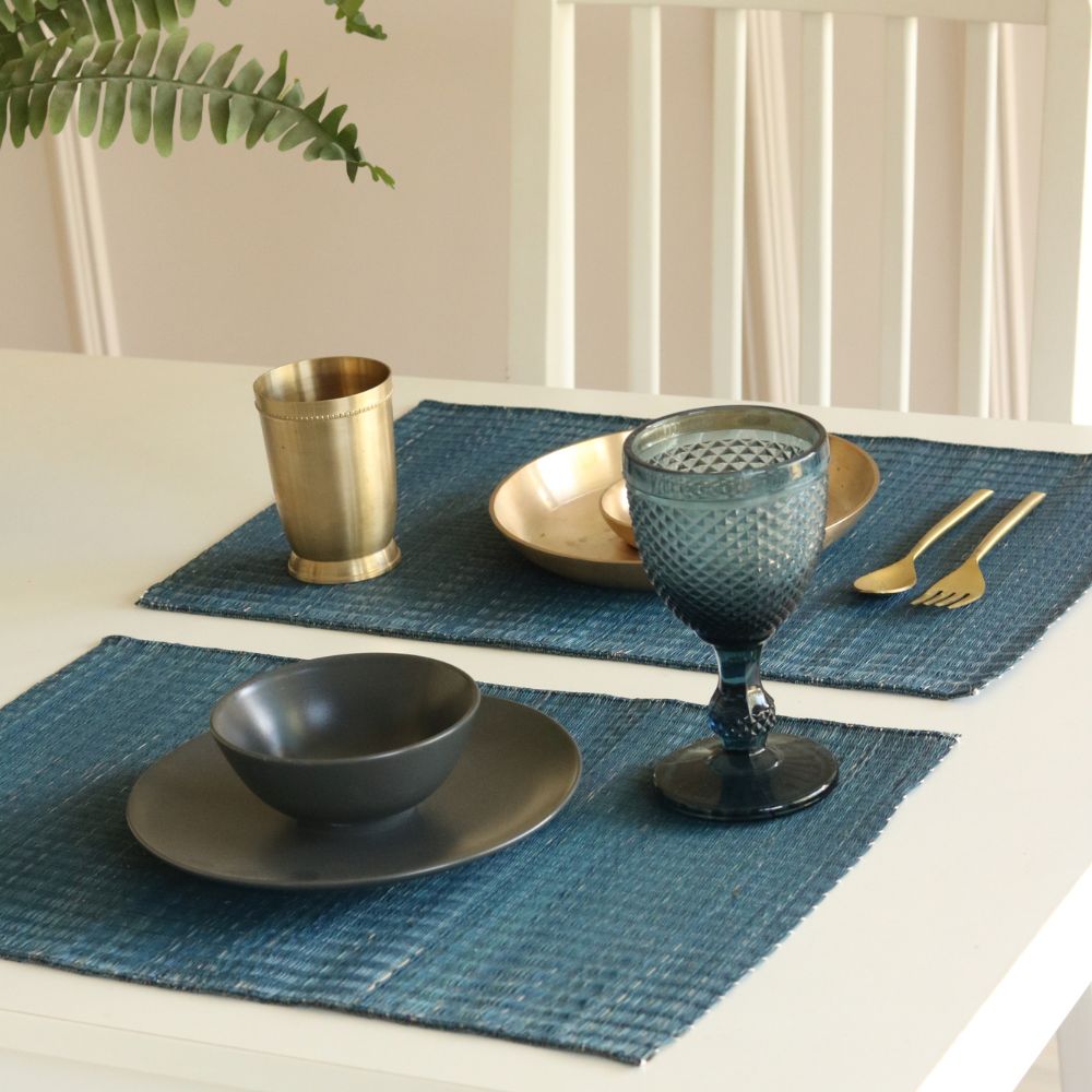 Masland Handwoven Madur Reed Placemats - Blue