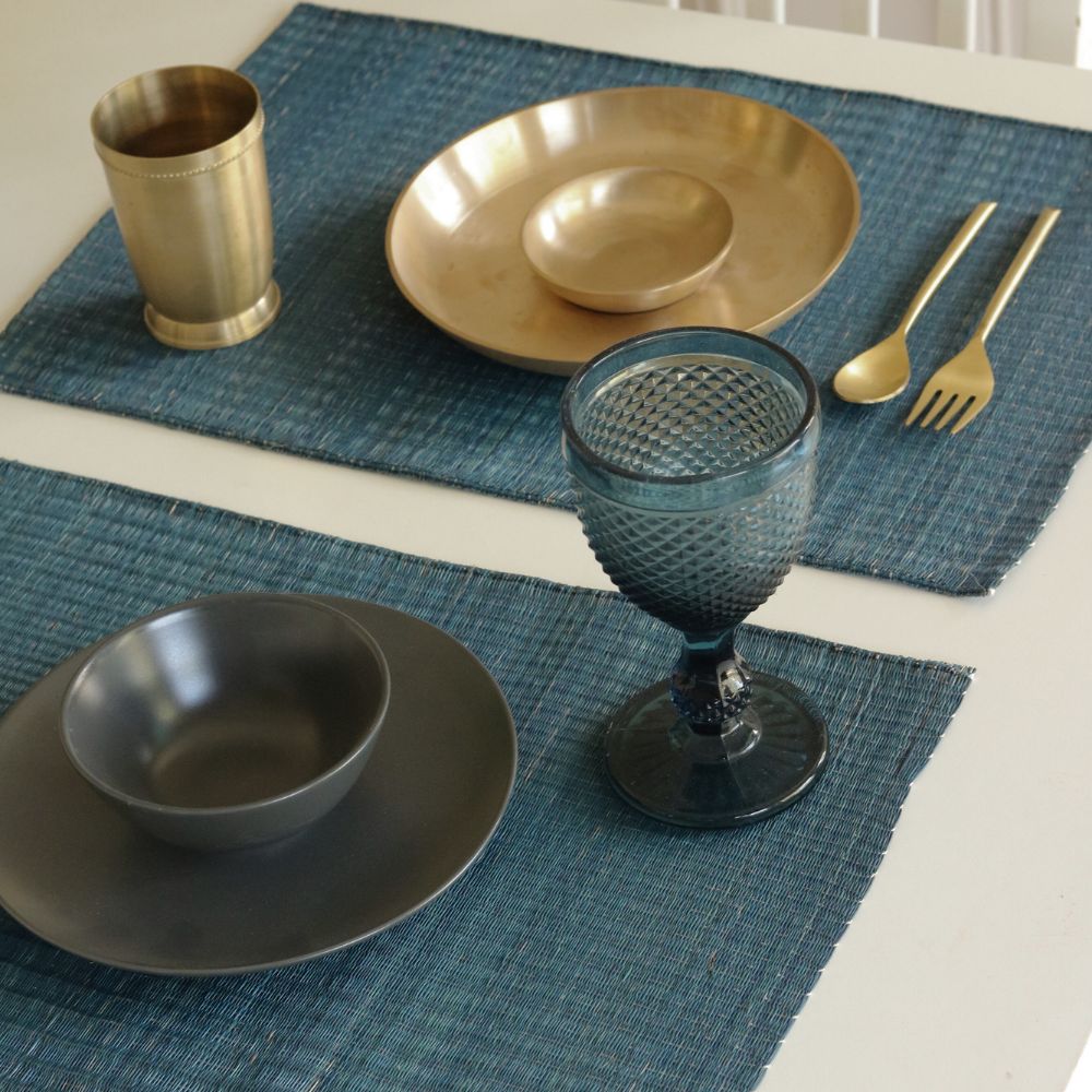 Masland Handwoven Madur Reed Placemats - Blue Blue