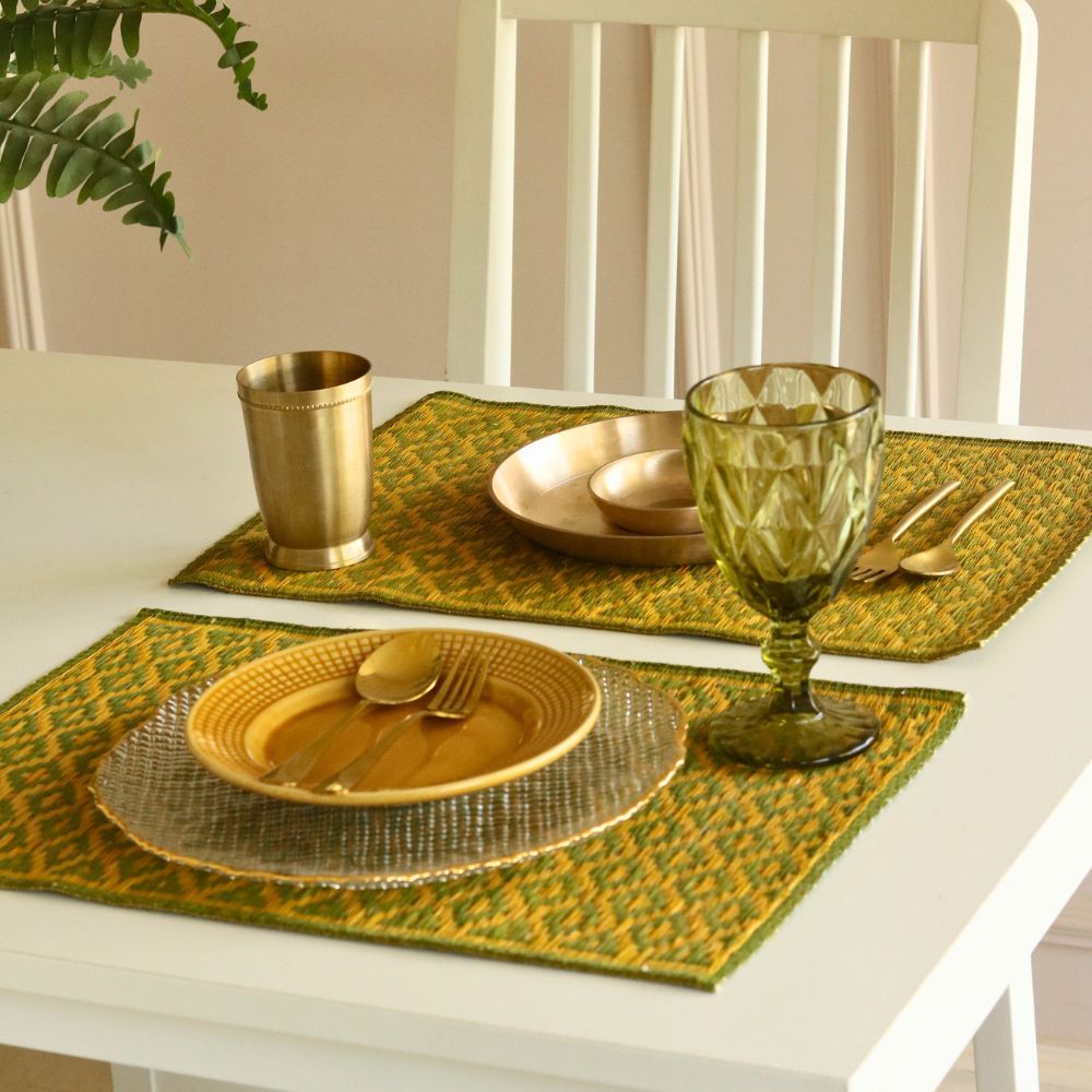 Masland Handwoven Madur Reed Placemats - Green