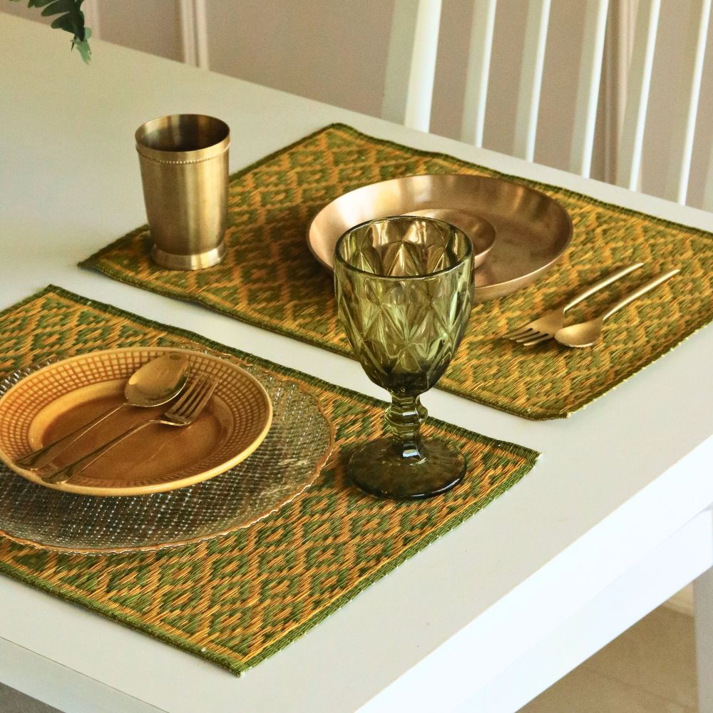 Masland Handwoven Madur Reed Placemats - Green
