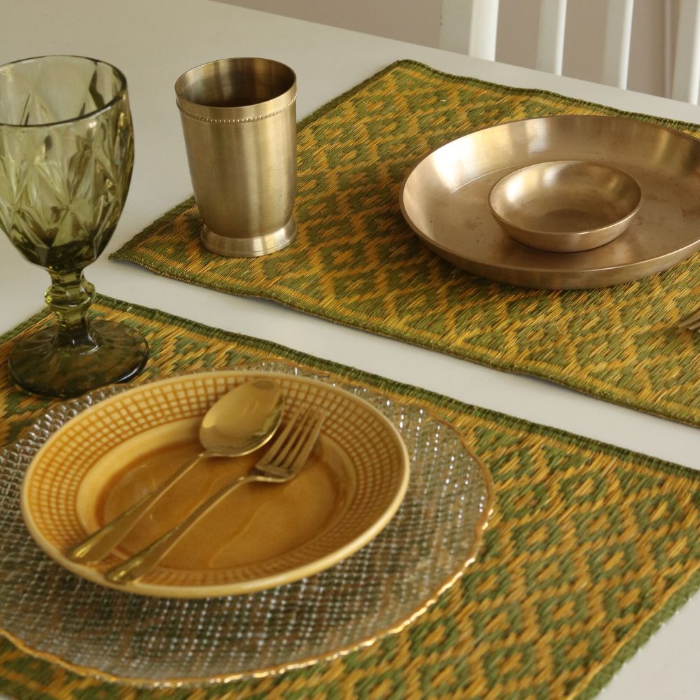 Masland Handwoven Madur Reed Placemats - Green