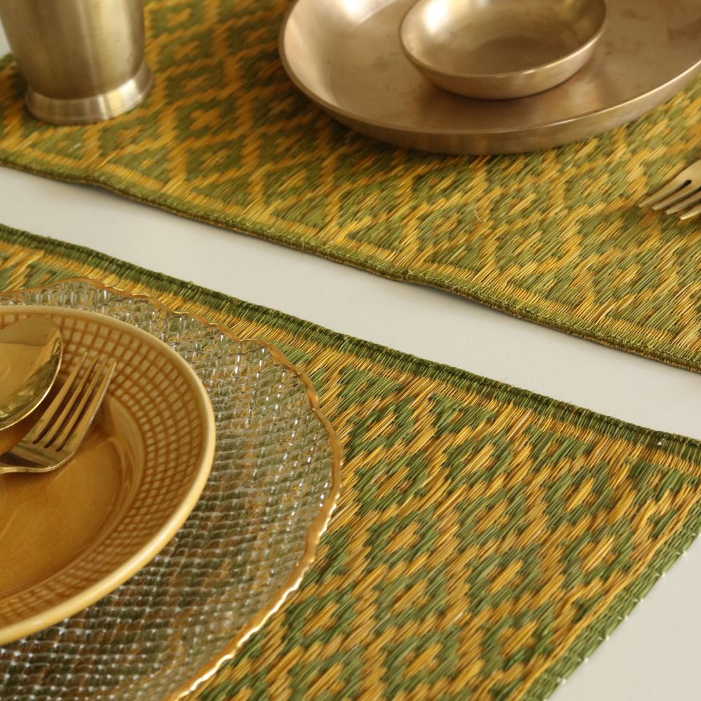 Masland Handwoven Madur Reed Placemats - Green