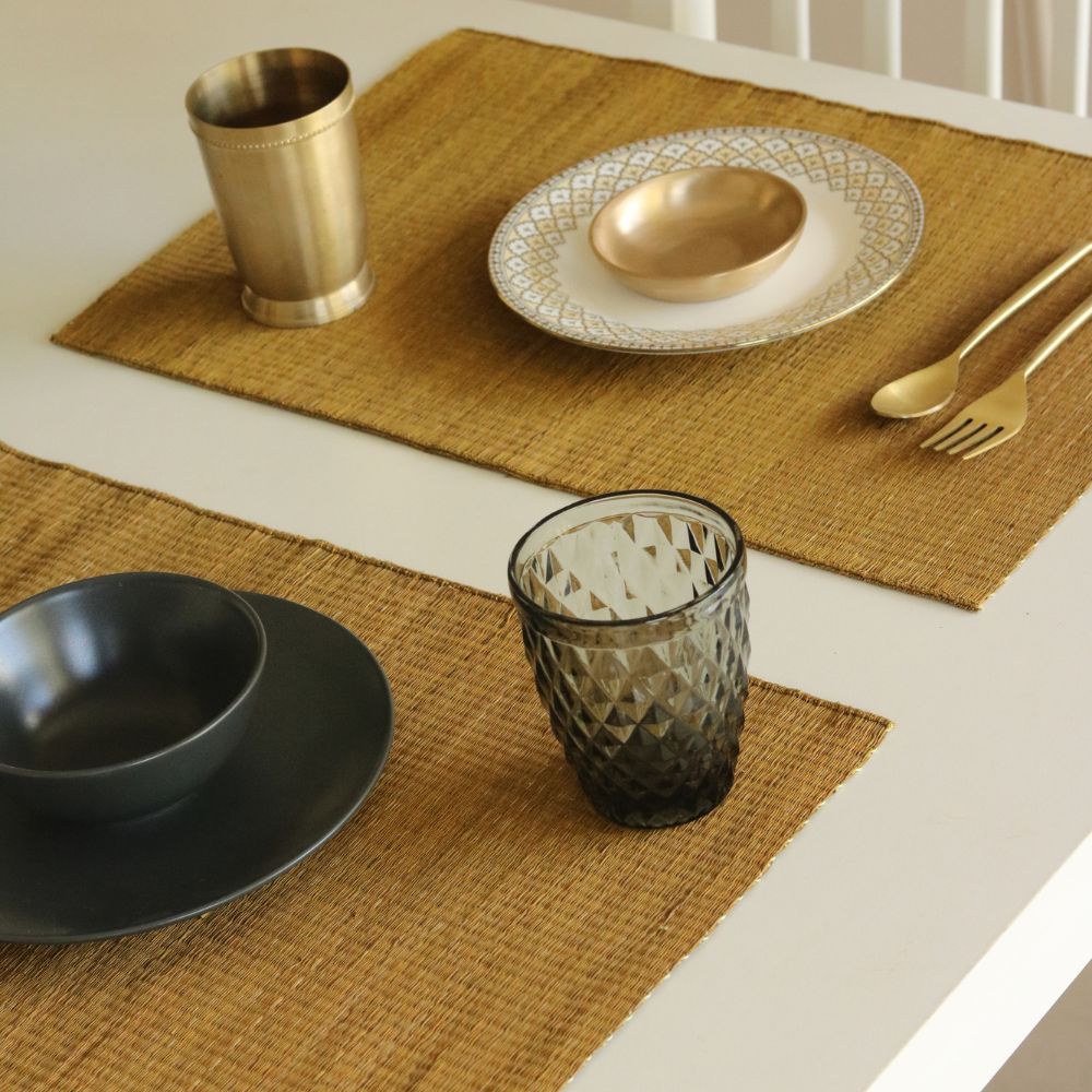 Masland Handwoven Madur Reed Placemats - Mustard