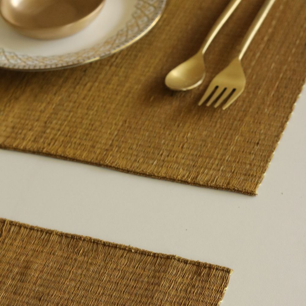 Masland Handwoven Madur Reed Placemats - Mustard