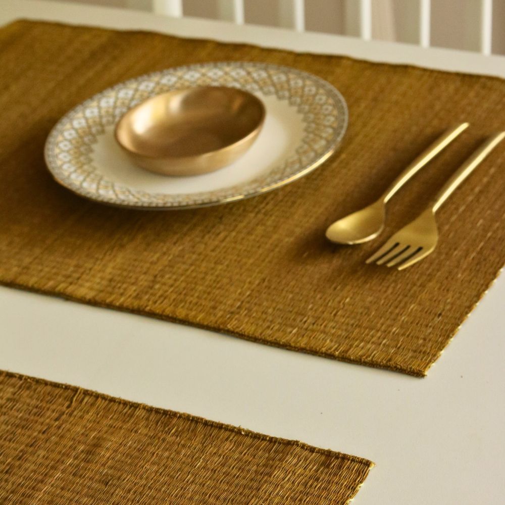 Masland Handwoven Madur Reed Placemats - Mustard