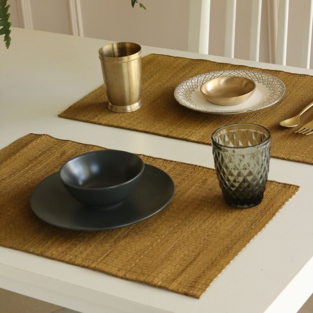 Masland Handwoven Madur Reed Placemats - Mustard