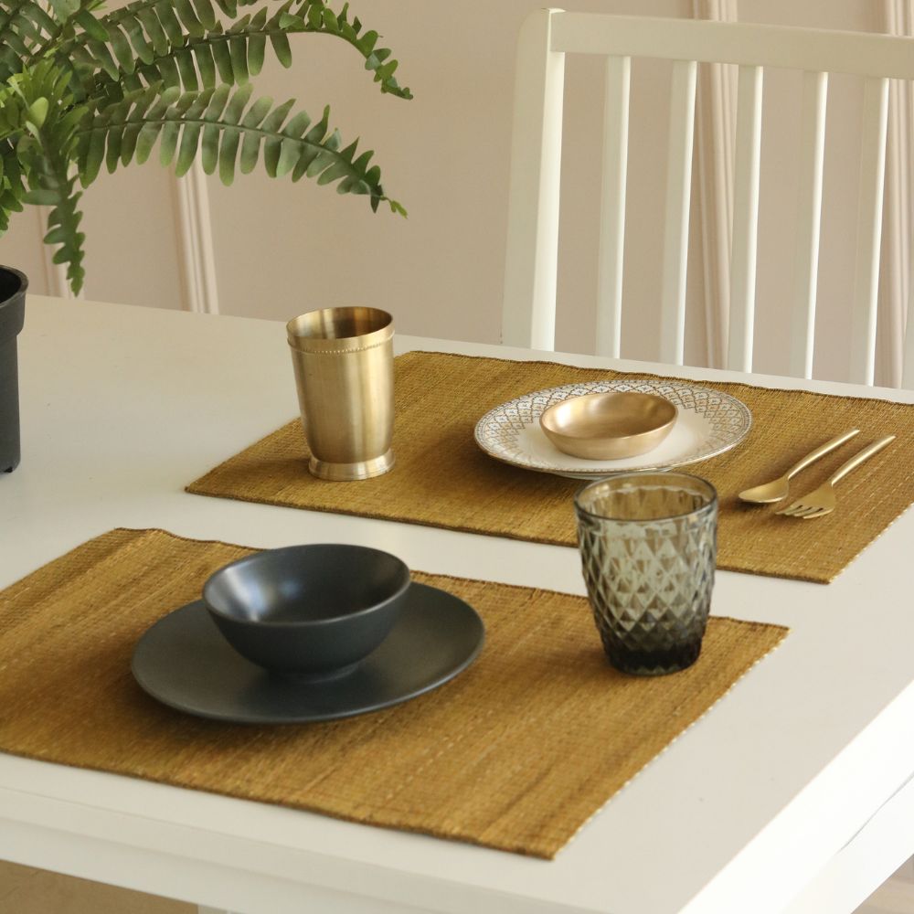 Masland Handwoven Madur Reed Placemats - Mustard Mustard