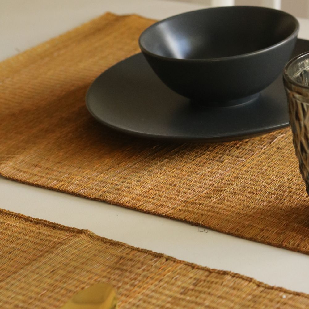 Masland Handwoven Madur Reed Placemats - Mustard