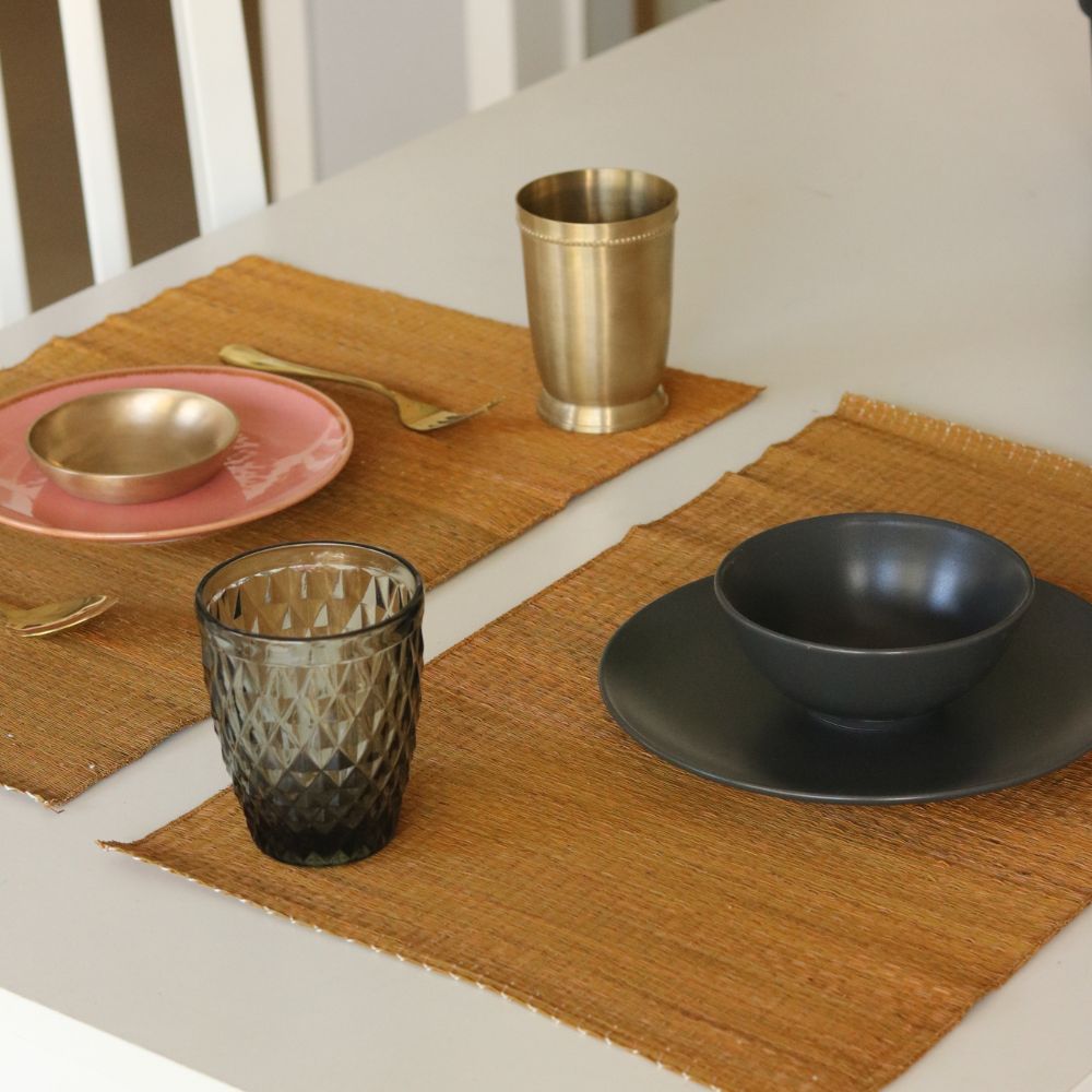 Masland Handwoven Madur Reed Placemats - Mustard