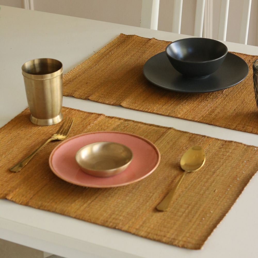 Masland Handwoven Madur Reed Placemats - Mustard