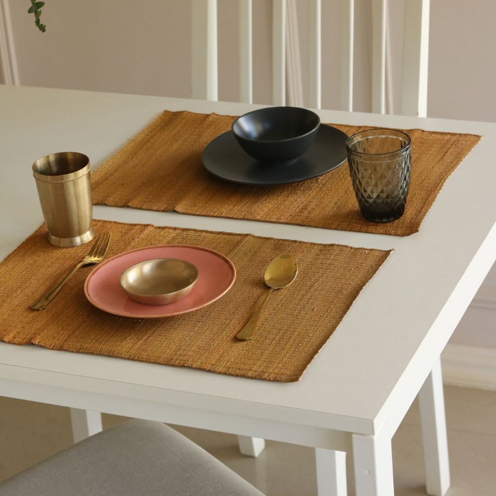 Masland Handwoven Madur Reed Placemats - Mustard