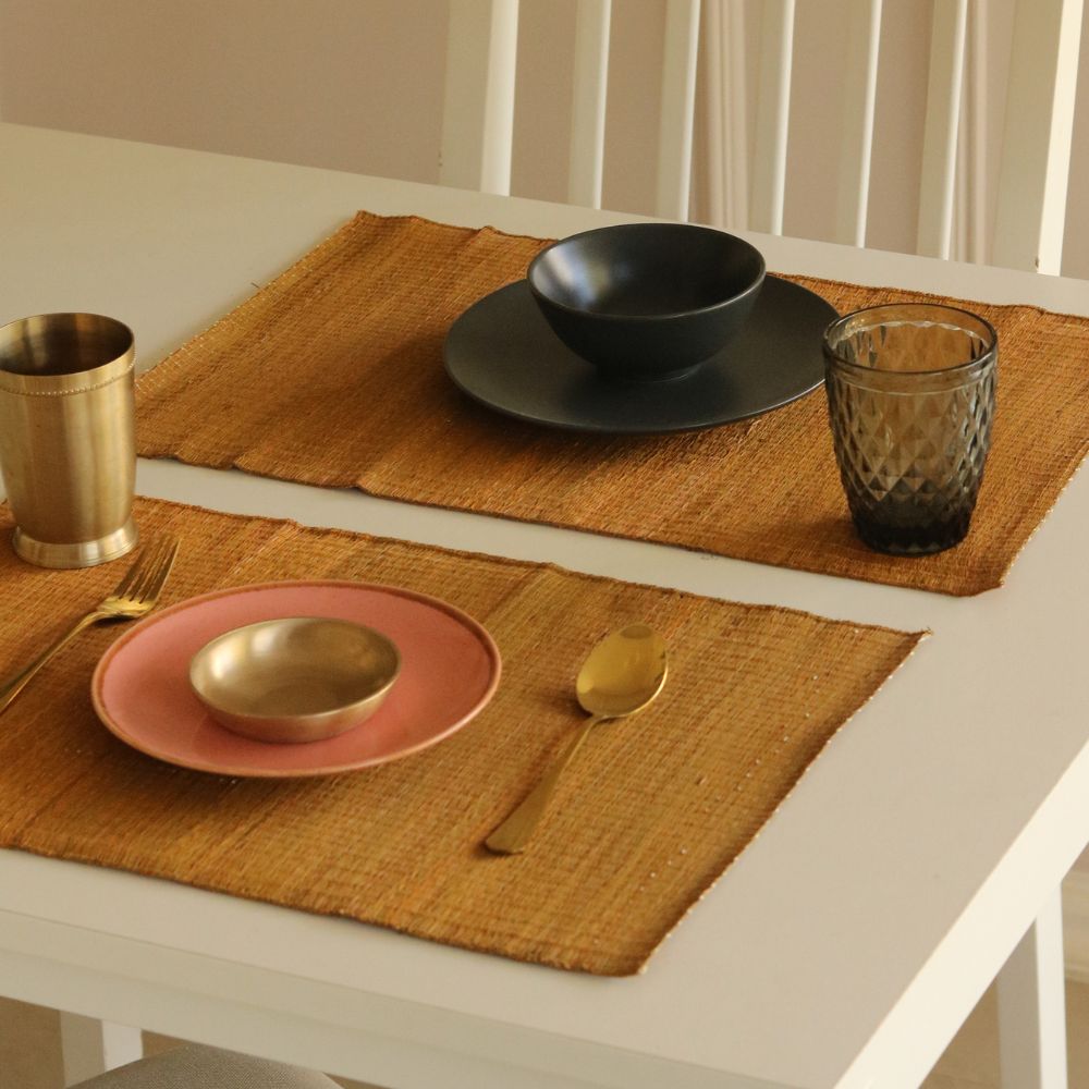 Masland Handwoven Madur Reed Placemats - Mustard