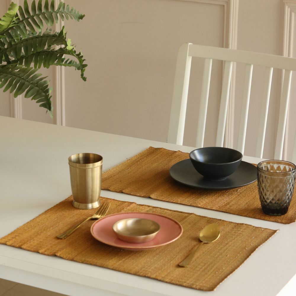 Masland Handwoven Madur Reed Placemats - Mustard